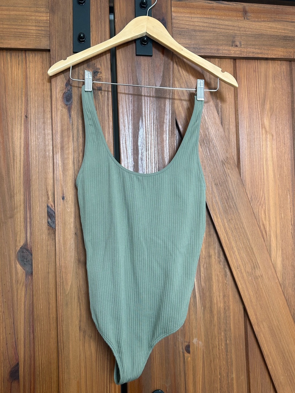 aerie Olive Green Ribbed bodysuit